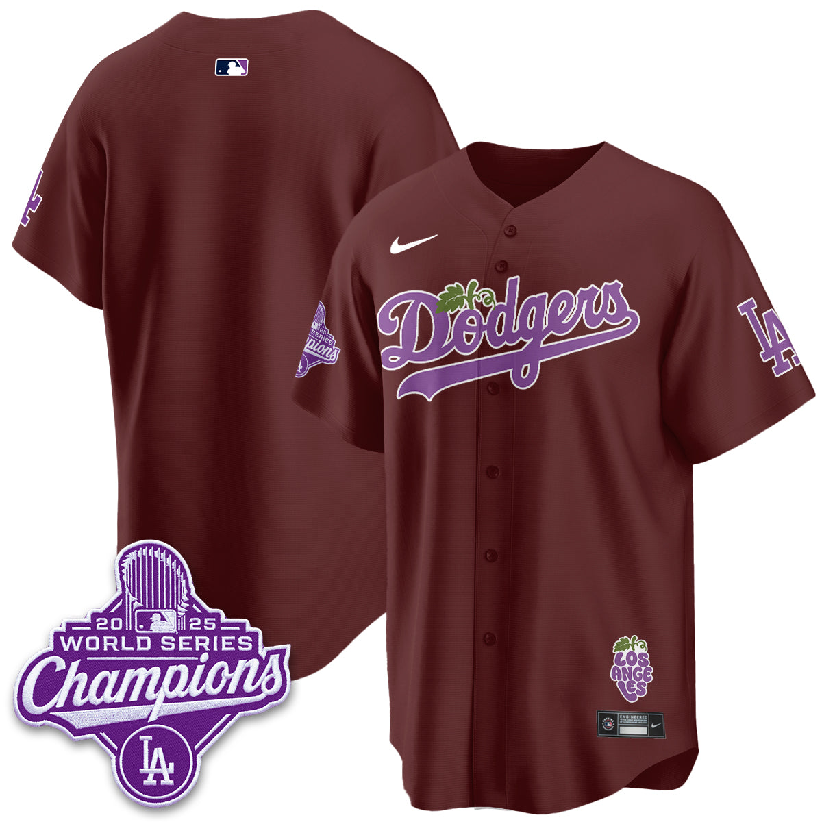 Los Angeles Dodgers Grape Edition Vapor Jersey - Stitched