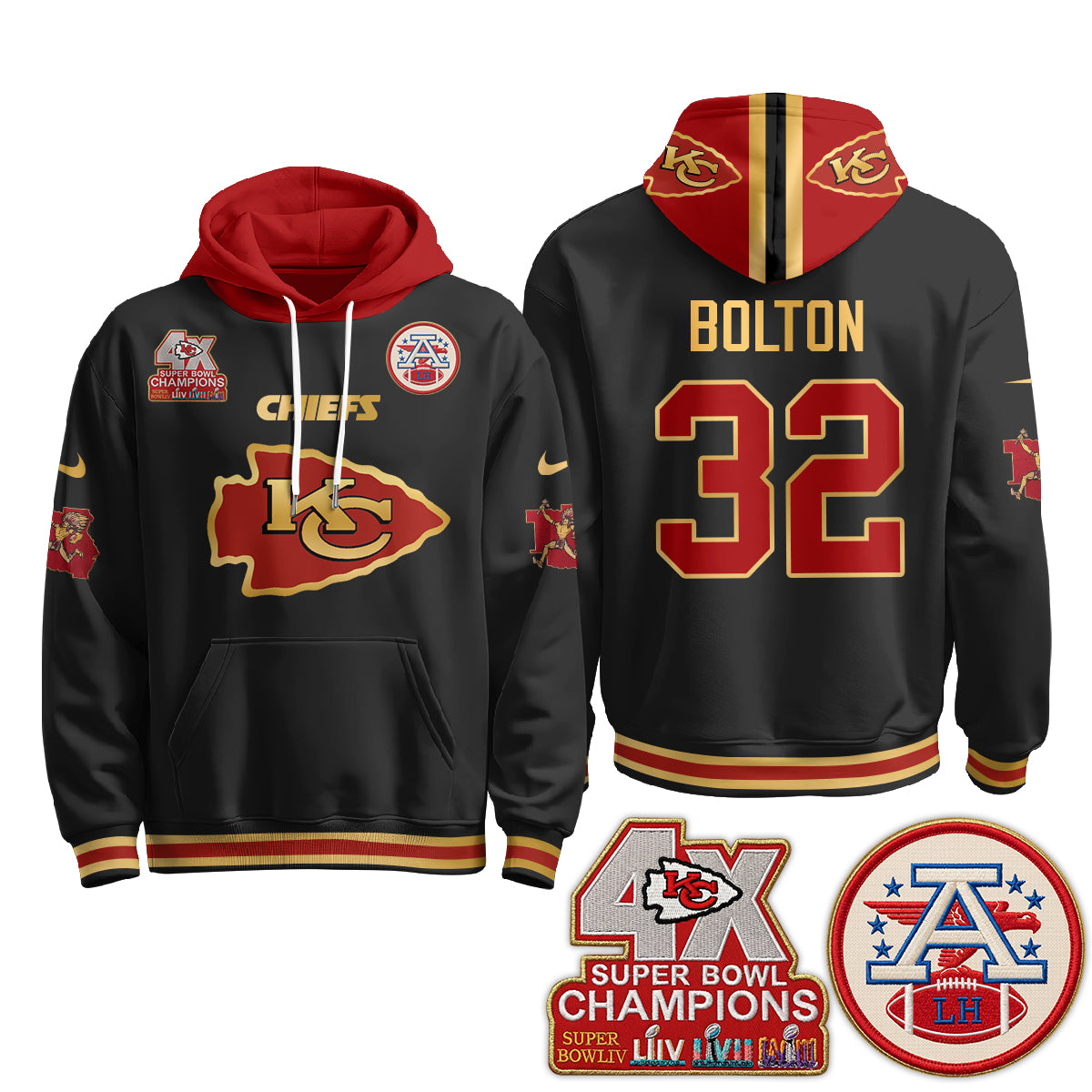 KC 4X Champs Gold Edition Hoodie - Stitched