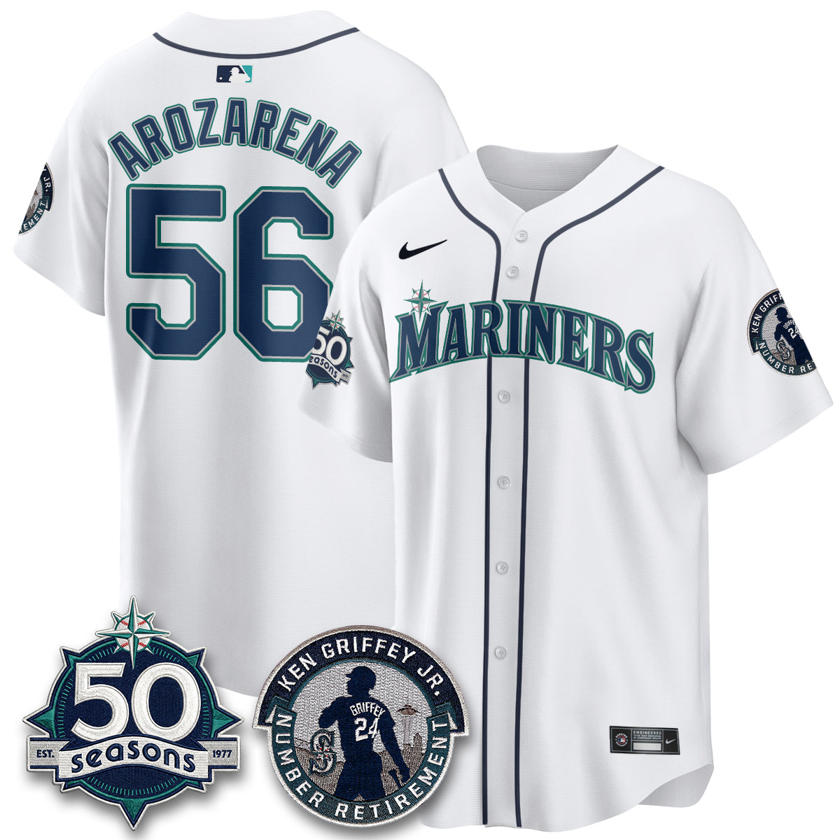 SEA Ken Griffey Jr. Patch Vapor Premier Limited Jersey - All Stitched