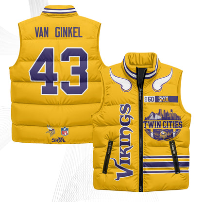 Minnesota Vikings Twin City Puffer Vest - Printed