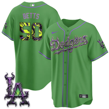 Los Angeles Dodgers Villains Halloween - Horned Queen Vapor Jersey- Stitched