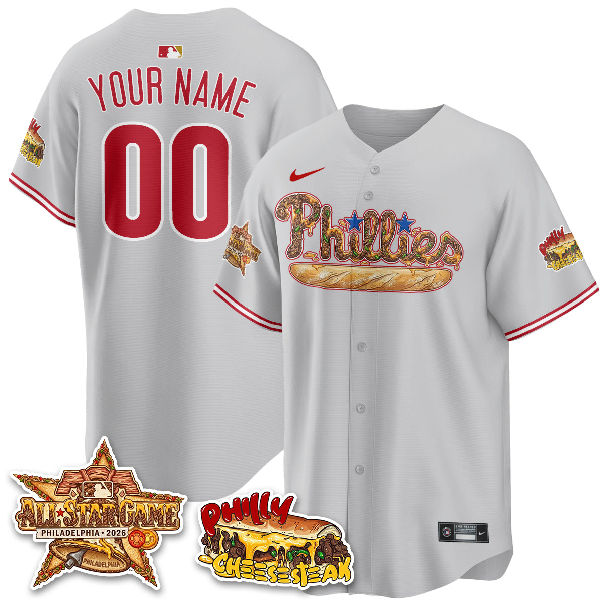 Philadelphia Phillies Cheesesteak Edition Vapor Limited Custom Jersey - Stitched