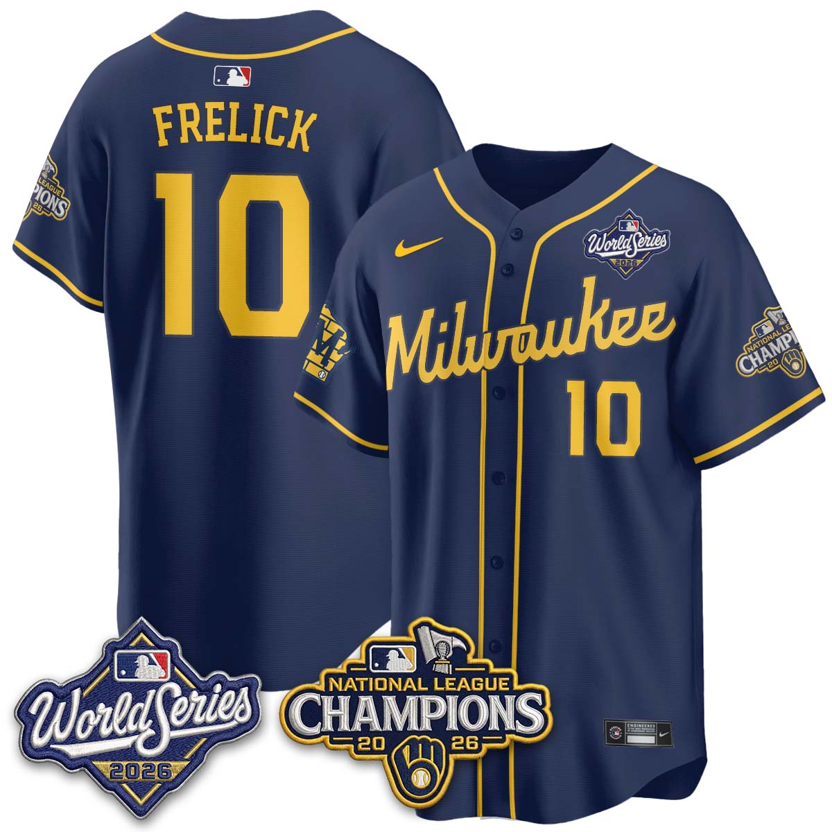MIL W.S 26 & 2026 NL Champions Navy Jersey - Stitched