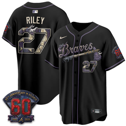 Atlanta Braves Nightmare Edition Vapor Jersey - Stitched