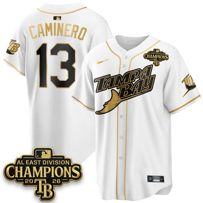 TB 2026 AL East Champs Gold Edition Vapor Jersey - Stitched