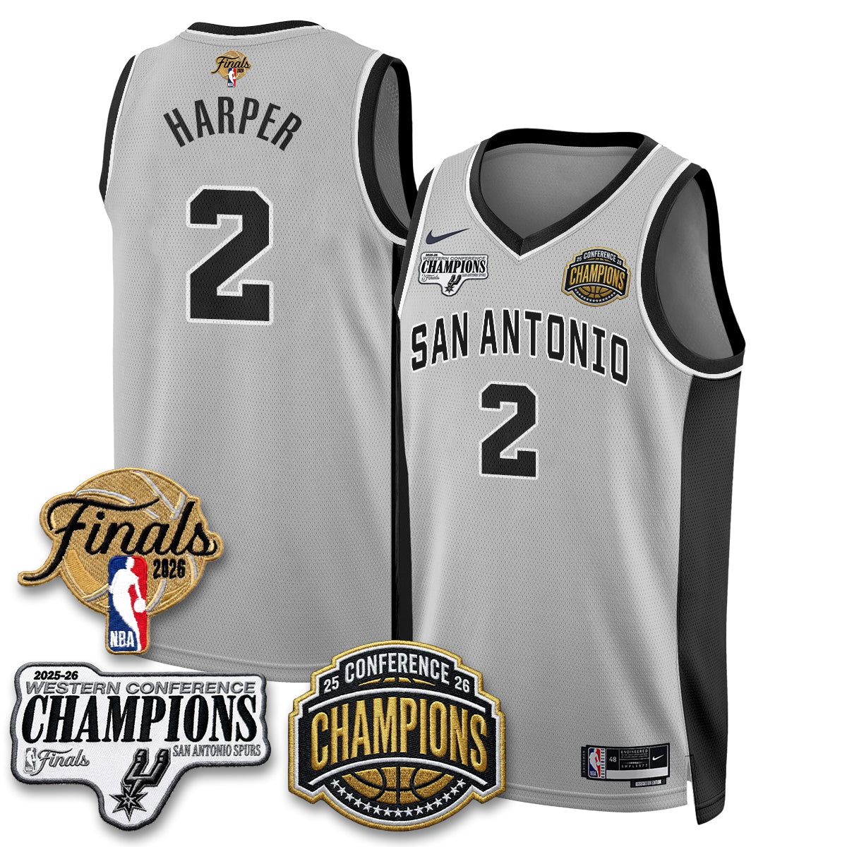 SAS 2026 NBA Western Conference Champions Vapor Jersey V3 - Stitched