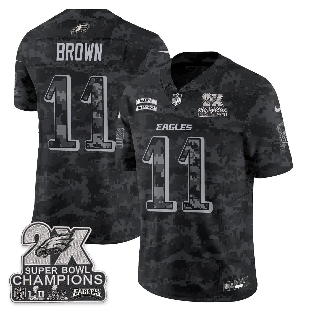 Philadelphia Eagles Salute to Service V2 Vapor Jersey - Stitched