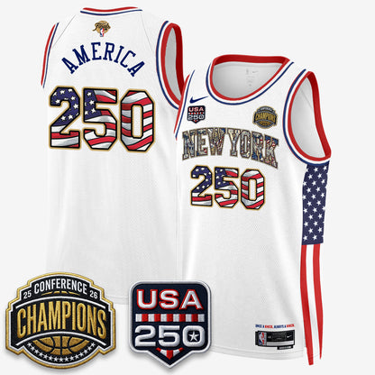 NYK 2026 NBA Eastern Conference Champions x Fourth of July Vapor Jersey - Stitched
