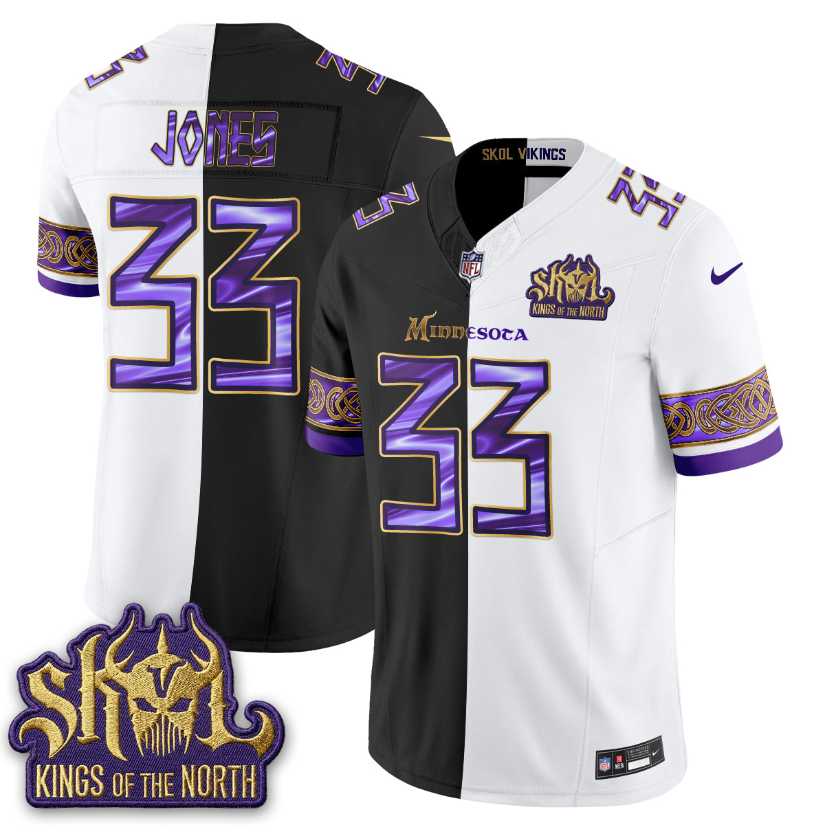 Minnesota Vikings Warrior Split Edition Vapor Jersey - Stitched