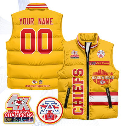 KC Arrowhead Custom Puffer Vest - Printed