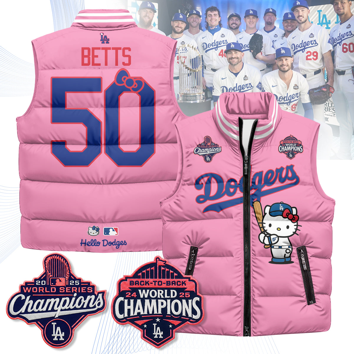 Los Angeles Dodgers Meow KT Edition Unisex Puffer Vest - Printed