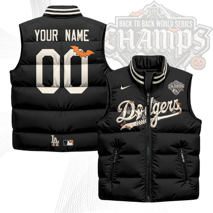 Los Angeles Dodgers Halloween 2026 Unisex Custom Puffer Vest - Printed