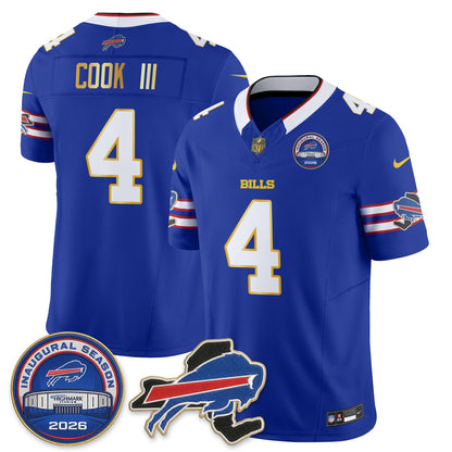 Buffalo Bills 2026 Gold Trim Edition Vapor Jersey - Stitched