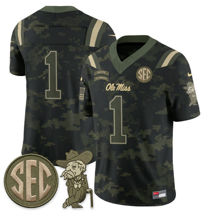 Ole Miss Rebels 2026 Salute to Service Vapor Jersey - Stitched