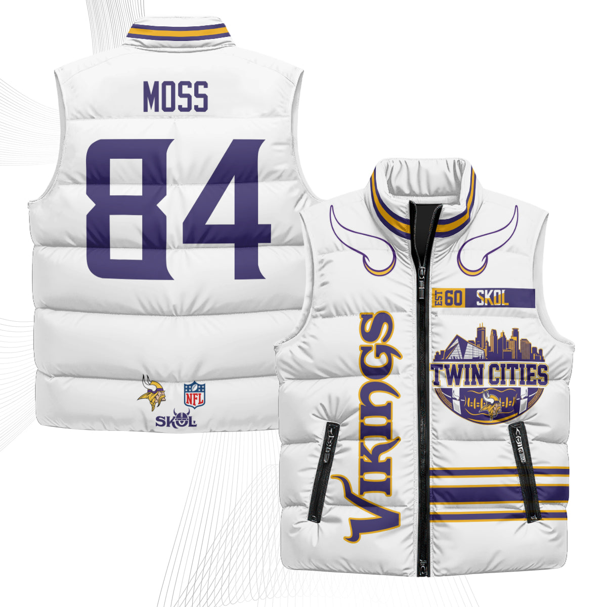 Minnesota Vikings Twin City Puffer Vest - Printed