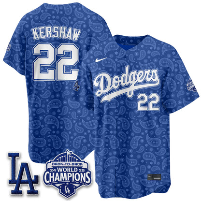 Los Angeles Dodgers Paisley Vapor Jersey - Stitched