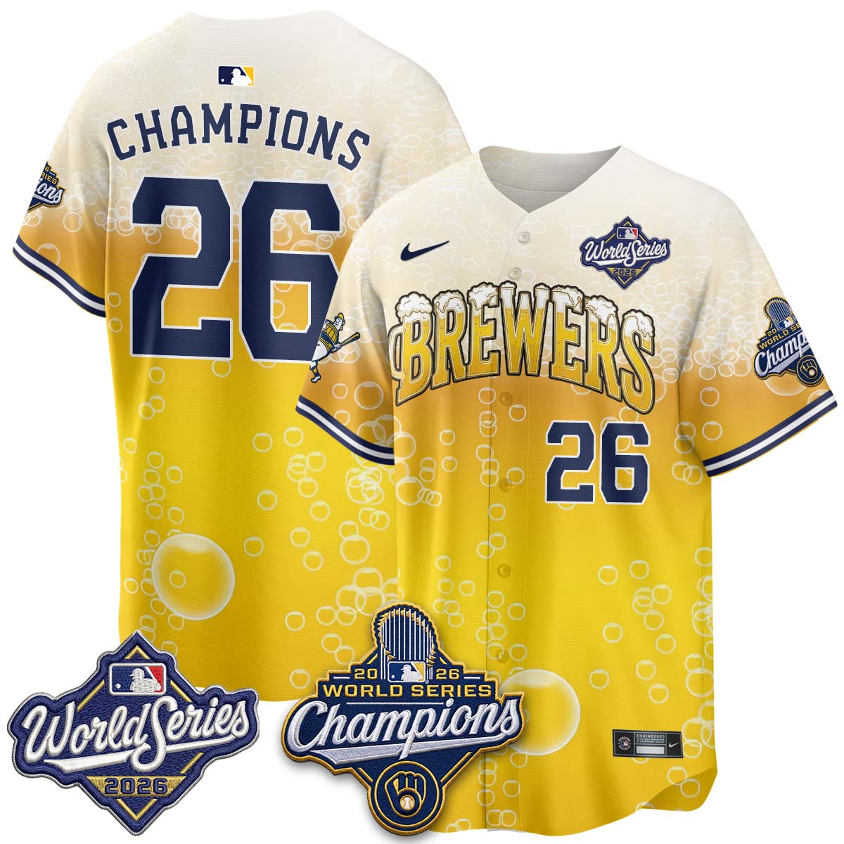 MIL "Pitcher & Pint" 2026 WS Champions Jersey - Stitched (#9) (2)