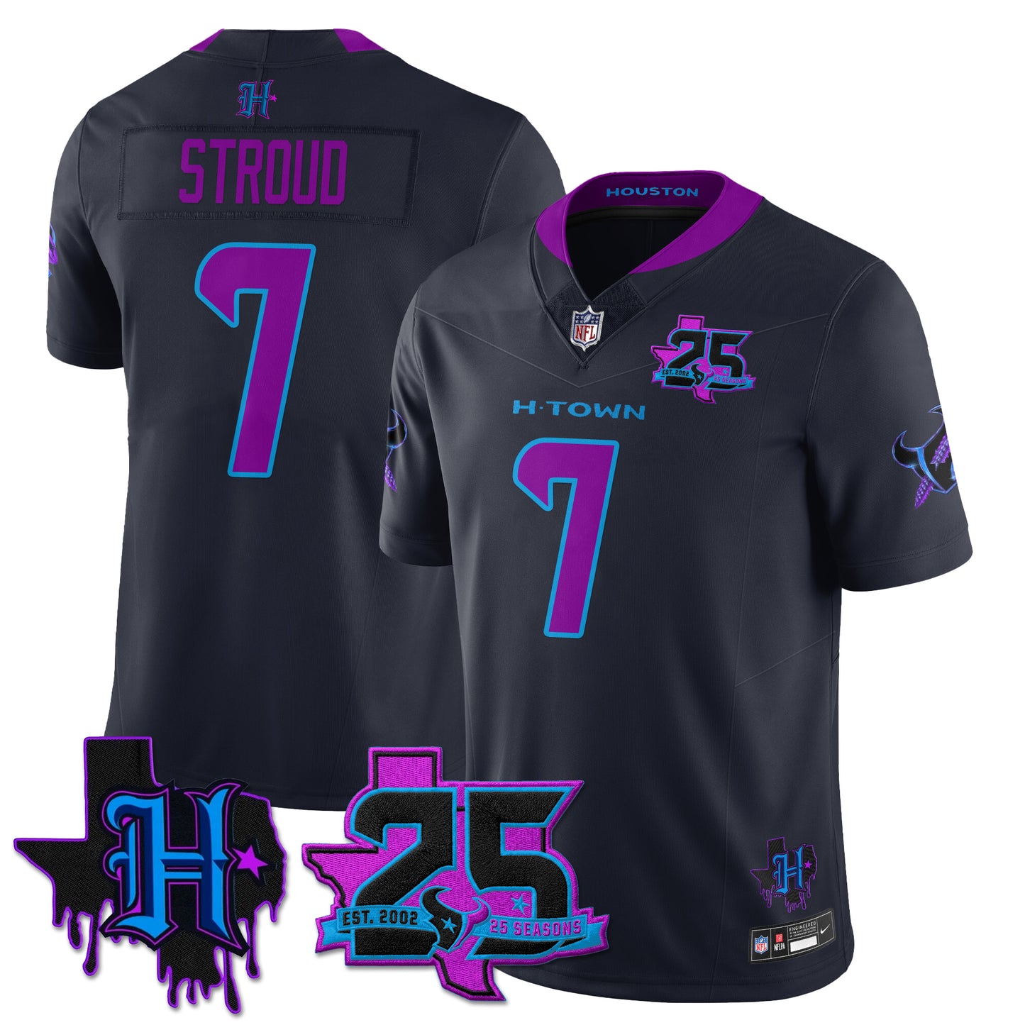 HOU 25th Seasons in 2026 DJ Screw Vapor Limited Jersey - All Stitched