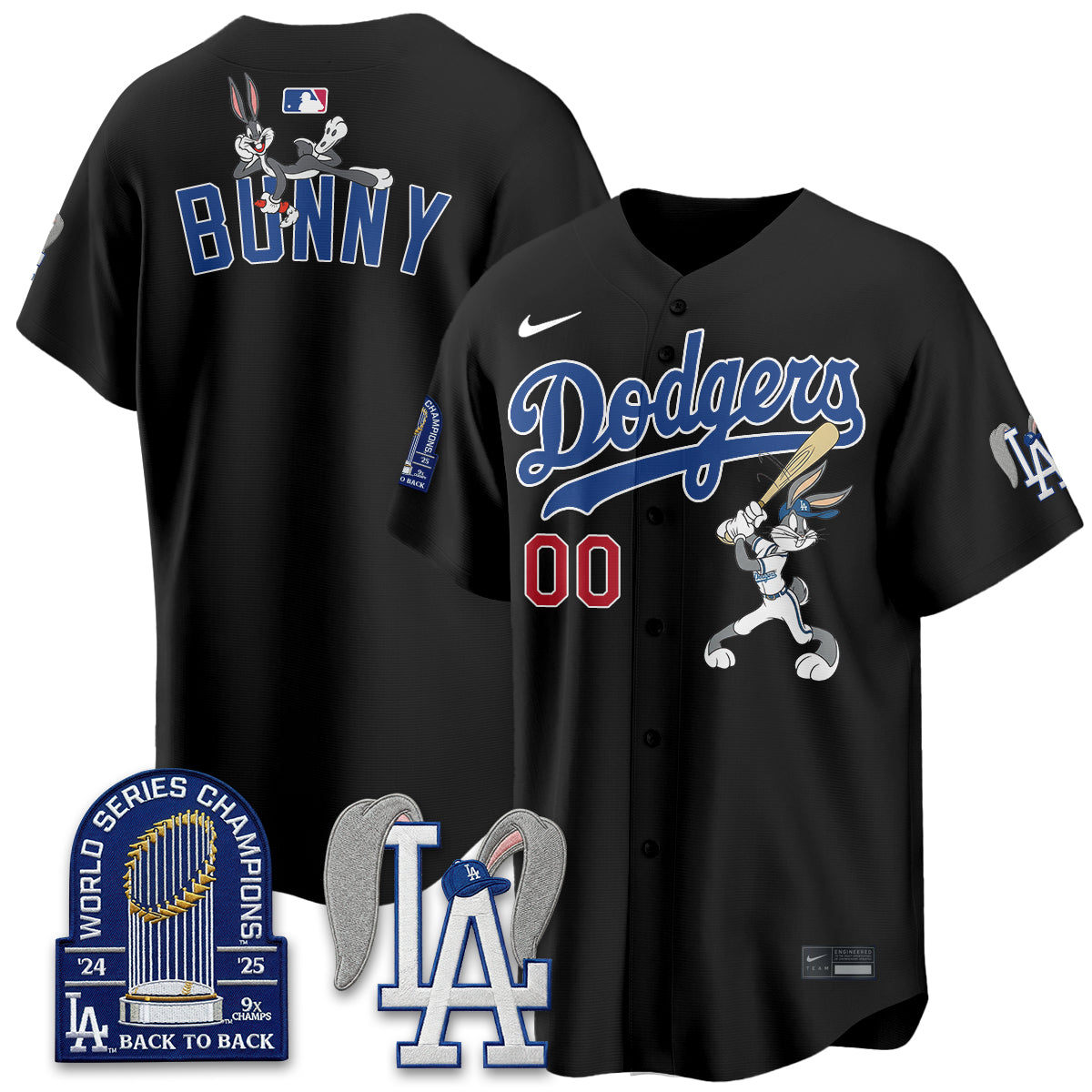 Los Angeles Dodgers Bunny Edition Vapor Jersey - Stitched