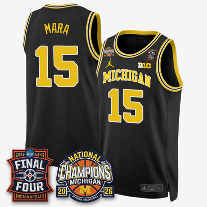 MICH Basketball National Champions Big Text Limited Vapor Jersey - All Stitched