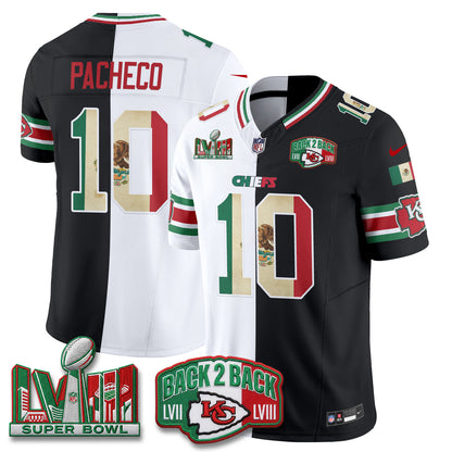 Kansas City Chiefs Mexico Split Edition Vapor Jersey - Stitched