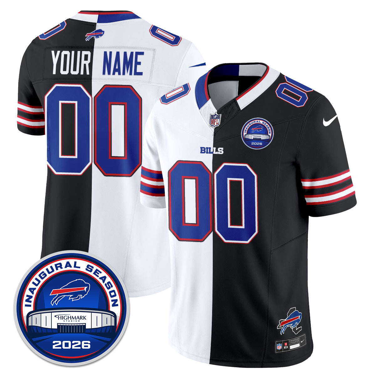 Buffalo Bills 2026 Split Edition Vapor Custom Jersey - Stitched