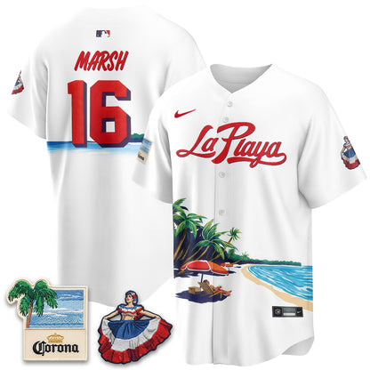 Philadelphia Phillies Beach Connect "La Playa" Edition Vapor Jersey- Patch Stitched