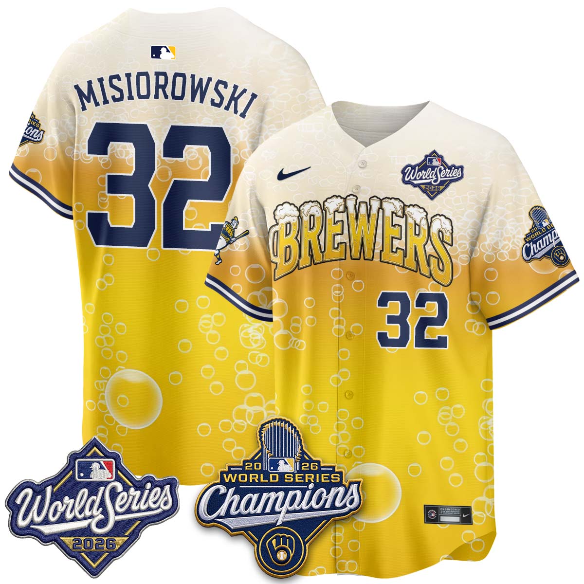 MIL "Pitcher & Pint" 2026 WS Champions Jersey - Stitched (#9) (2)