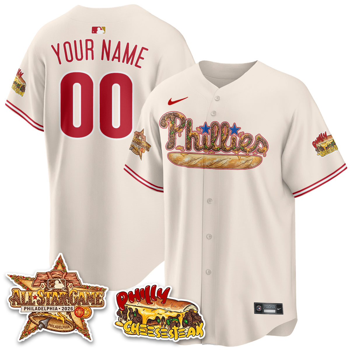 Philadelphia Phillies Cheesesteak Edition Vapor Limited Custom Jersey - Stitched
