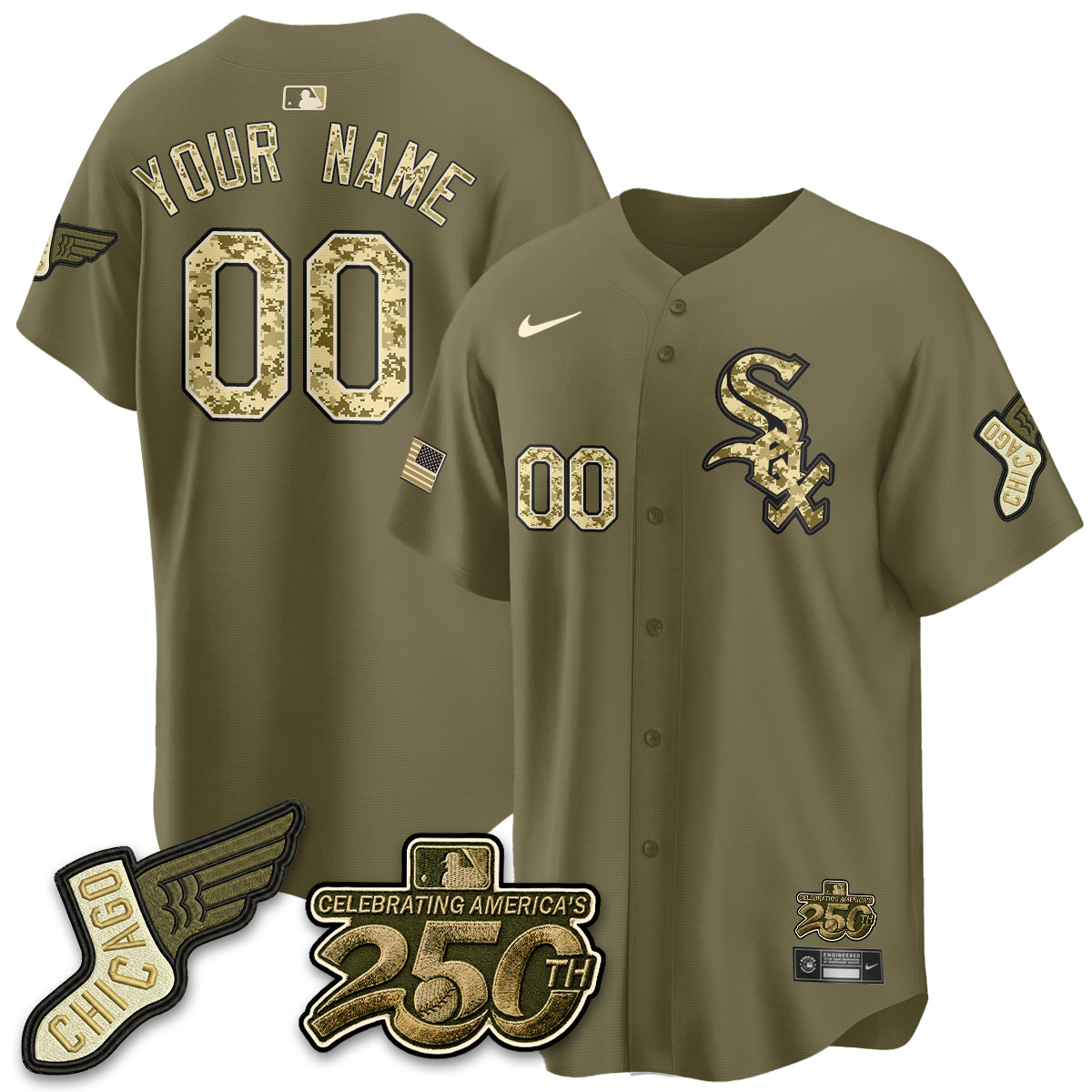 Chicago White Sox Salute to Service 2026 Vapor Limited Custom Jersey - Stitched