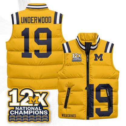 MICH 12X Champs Puffer Vest - Printed