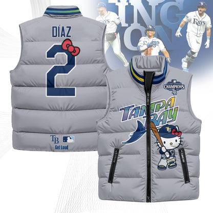 TB x Meow KT 2026 AL East Champs Puffer Vest - Printed