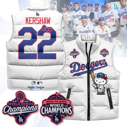 Los Angeles Dodgers Meow KT Edition Unisex Puffer Vest - Printed