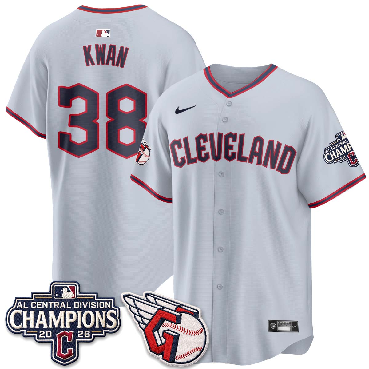 CLE 2026 AL Central Champs Vapor Jersey - Stitched