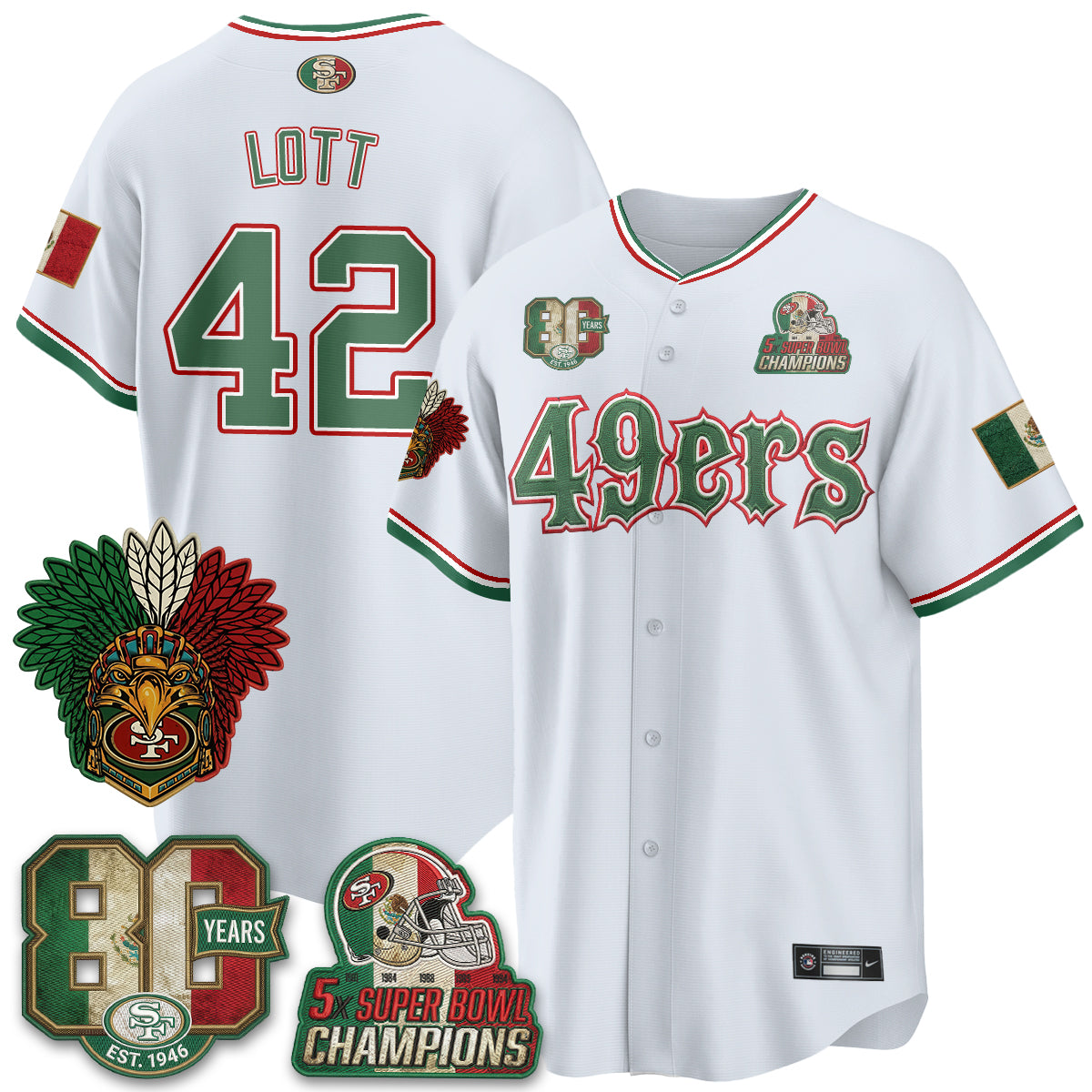 SF Mexico Edition Baseball Vapor Jersey - Stitched