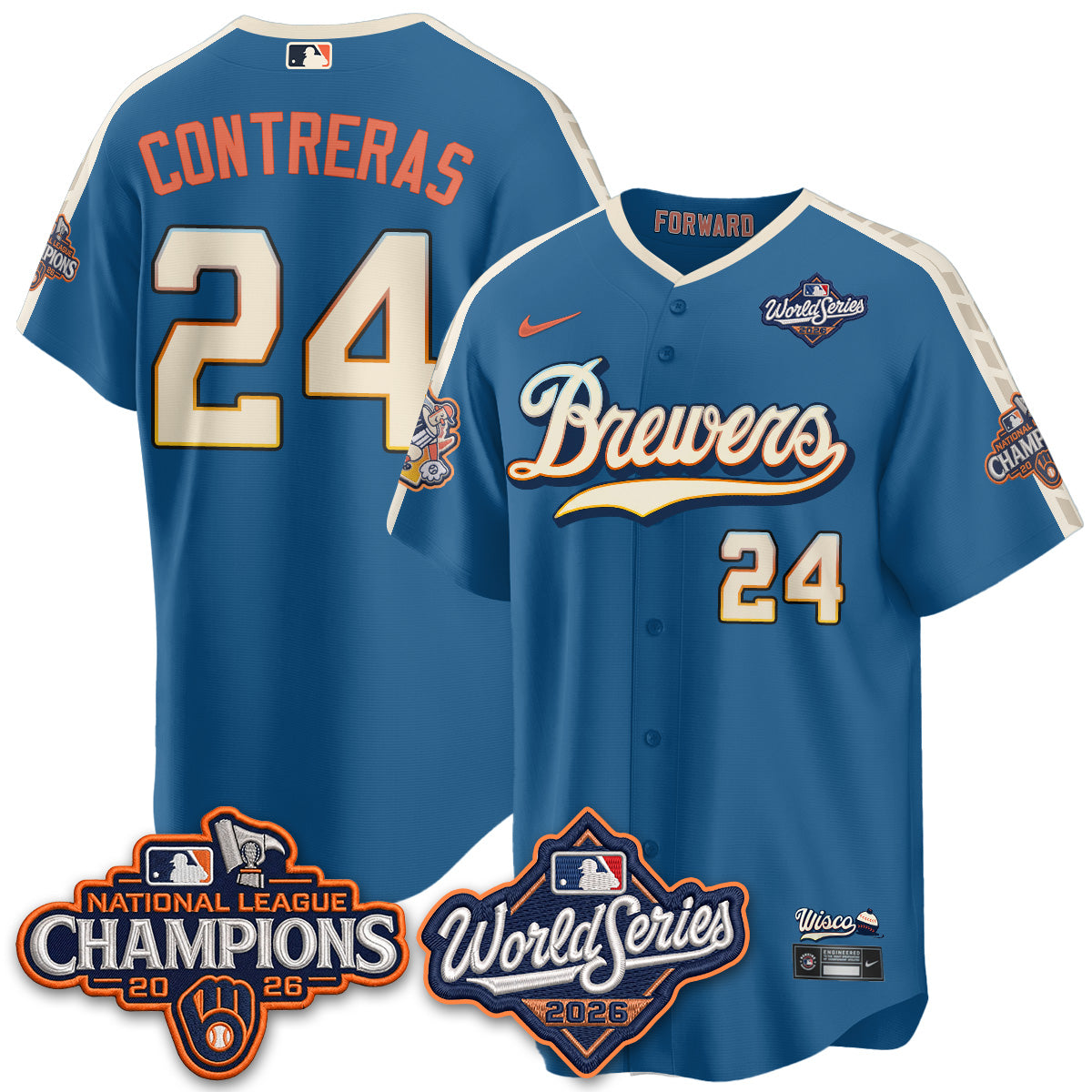 Milwaukee Brewers 2026 NL Champions City Connect Vapor Jersey - Stitched