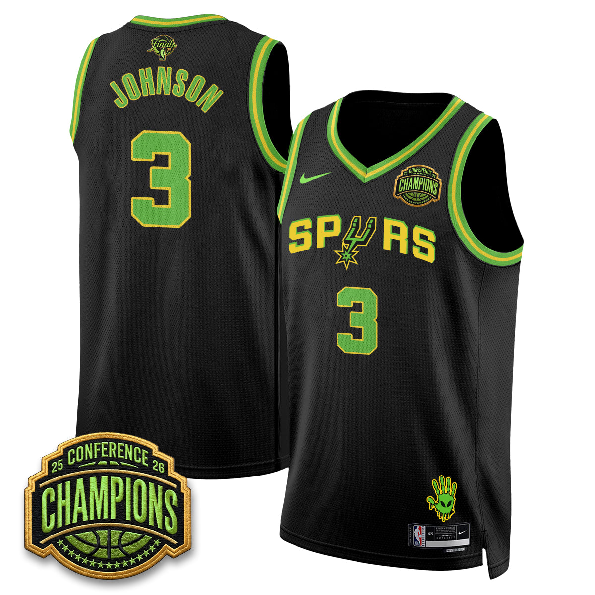 San Antonio Spurs 2026 Basketball Finals Alien Style Vapor Jersey - Stitched