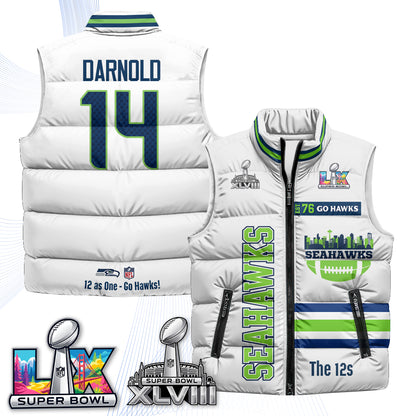 Seattle Seahawks "Go Hawks" Edition Puffer Vest - Printed