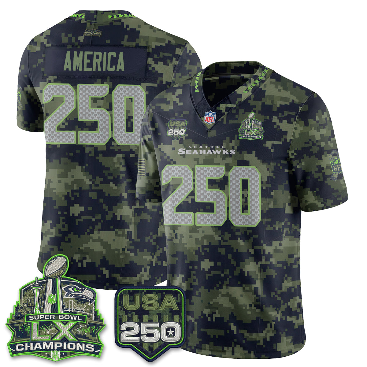 Seattle Seahawks 2026 Salute to Service Edition Vapor Jersey - Stitched