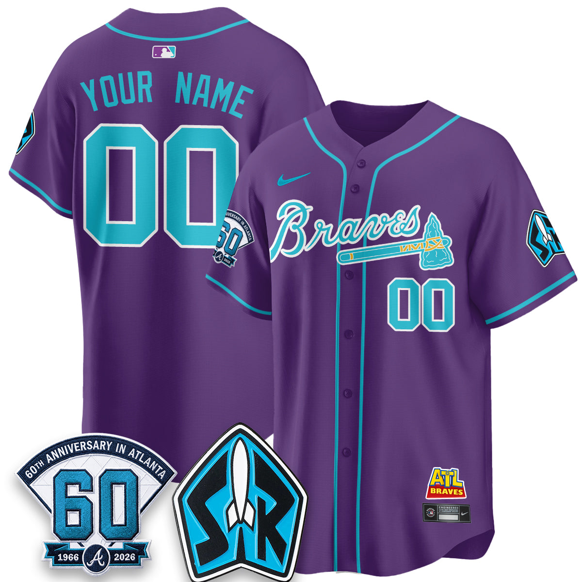 ATL 60th Anniversary Space Ranger Edition Vapor Limited Custom Jersey - All Stitched