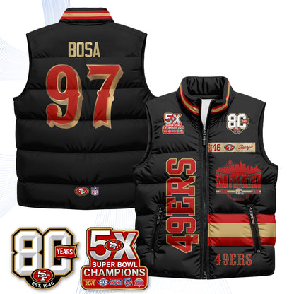 SF Faithful to The Bay Puffer Vest - Printed