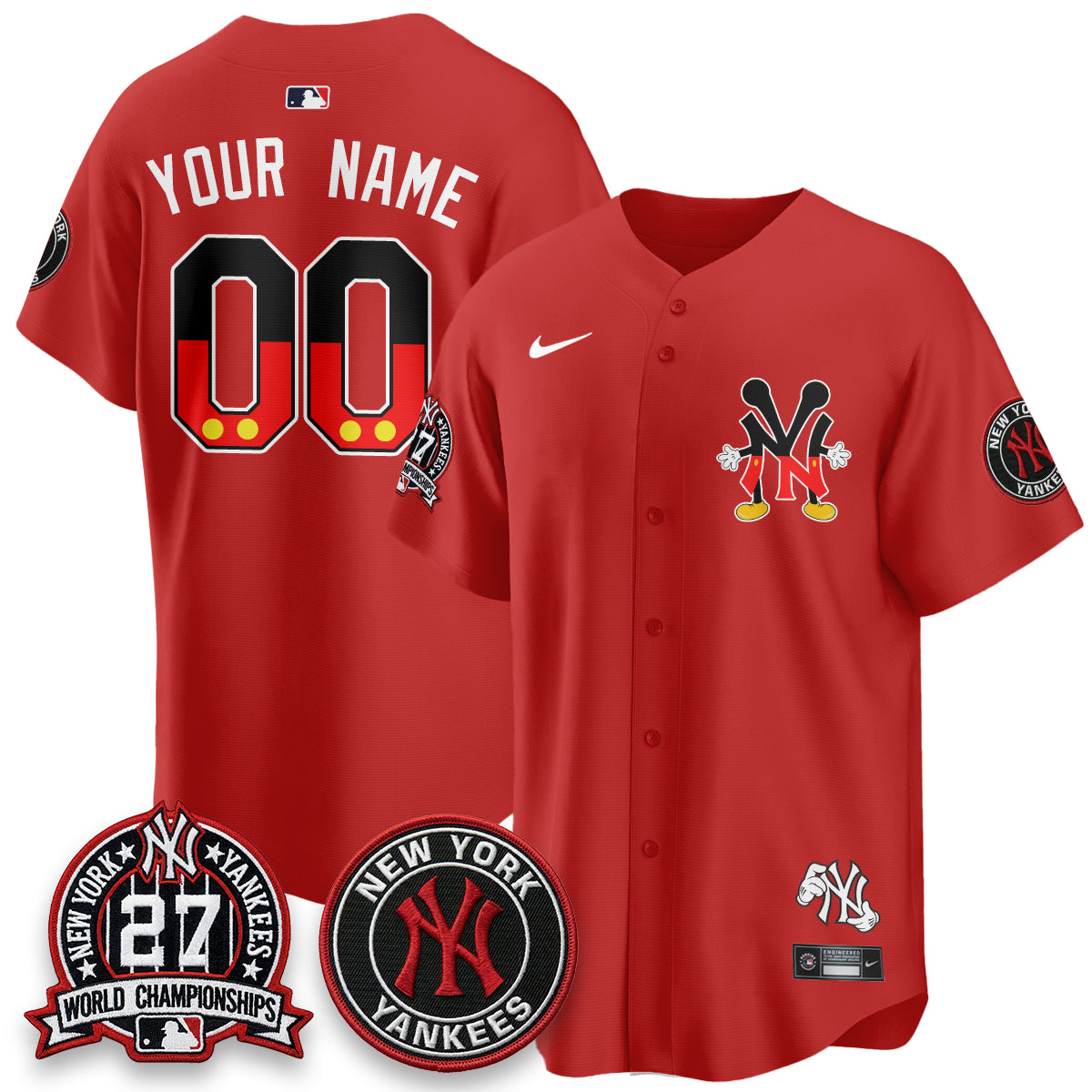 New York Yankees x Mouse Vapor Limited Custom Jersey - Stitched