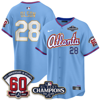 Atlanta Braves 2026 NL East Champs Gold Edition Vapor Jersey - Stitched