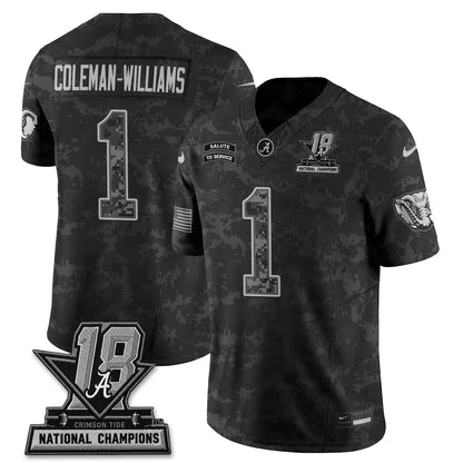 Alabama Crimson Tide 2026 Salute to Service Vapor Jersey - Stitched