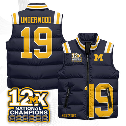 MICH 12X Champs Puffer Vest - Printed
