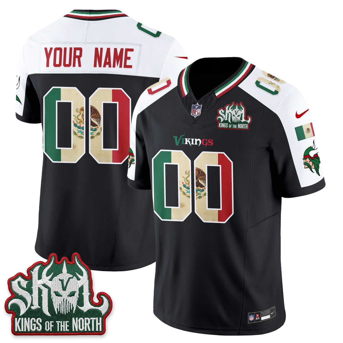 Minnesota Vikings Mexico Edition Vapor Custom Jersey - Stitched