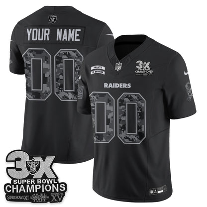 Las Vegas Raiders 2026 Salute to Service V2 Vapor Custom Jersey - Stitched