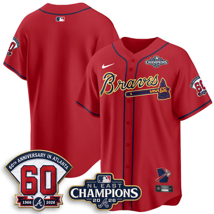 Atlanta Braves 2026 NL East Champs Gold Edition Vapor Jersey - Stitched