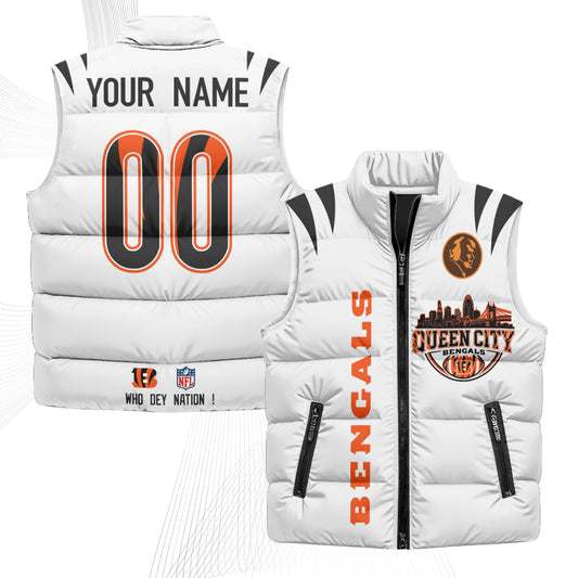 CIN John Madden Patch Custom Puffer Vest - Printed