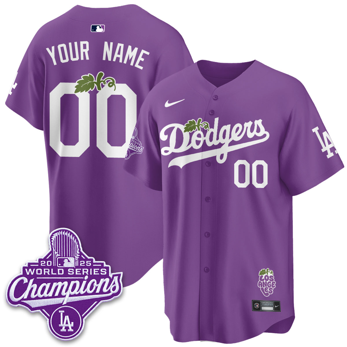 Los Angeles Dodgers Grape Edition Vapor Custom Jersey - Stitched
